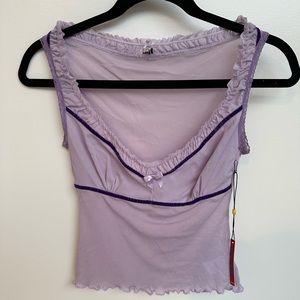 UNIF Lavender Purple Mesh Top